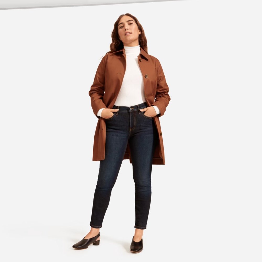 Authentic stretch mid-rise skinny deep indigo